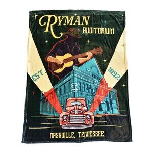 New Ryman Auditorium Throw Blanket Plush Gift Grand Ole Opry Nashville Concert